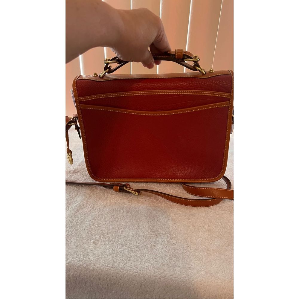 Vintage Dooney & Bourke Red leather Top Handle All Weather Crossbody 80's & 90's - Picture 7 of 10